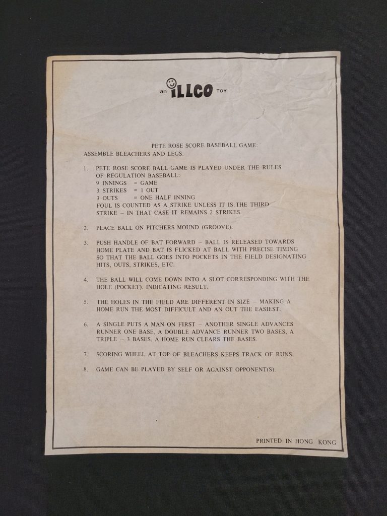 Pete Rose Score Baseball Game Rules